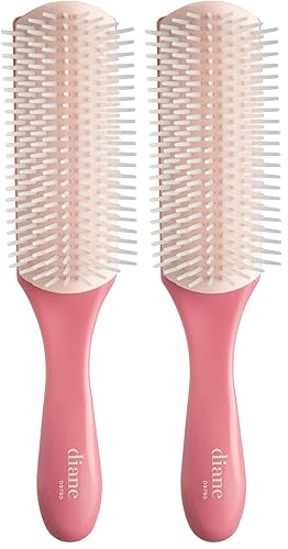 Cepillo de Cabello Diane Pro con Cerdas de Nailon para Desenredar, Separar, Dar Forma y Definir el Cabello Húmedo Grueso o Rizado, Se Desliza a