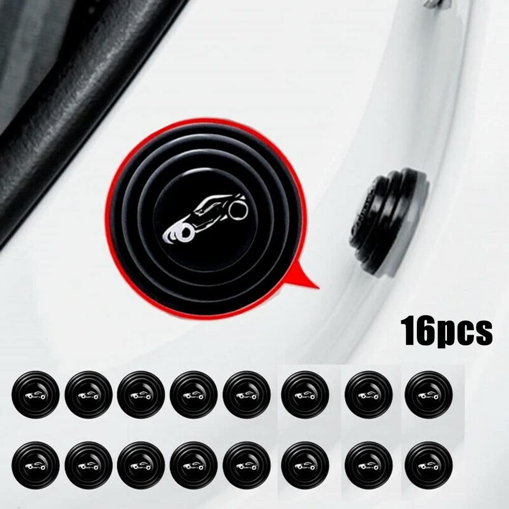 Emiif 16 Pcs Car Door Shock Absorber Rubber Sticker, Shockproof Cushion for Car Door Shock Absorption Buffer Gasket, Auto Parts & Accessories for Car Door Collision Avoidance