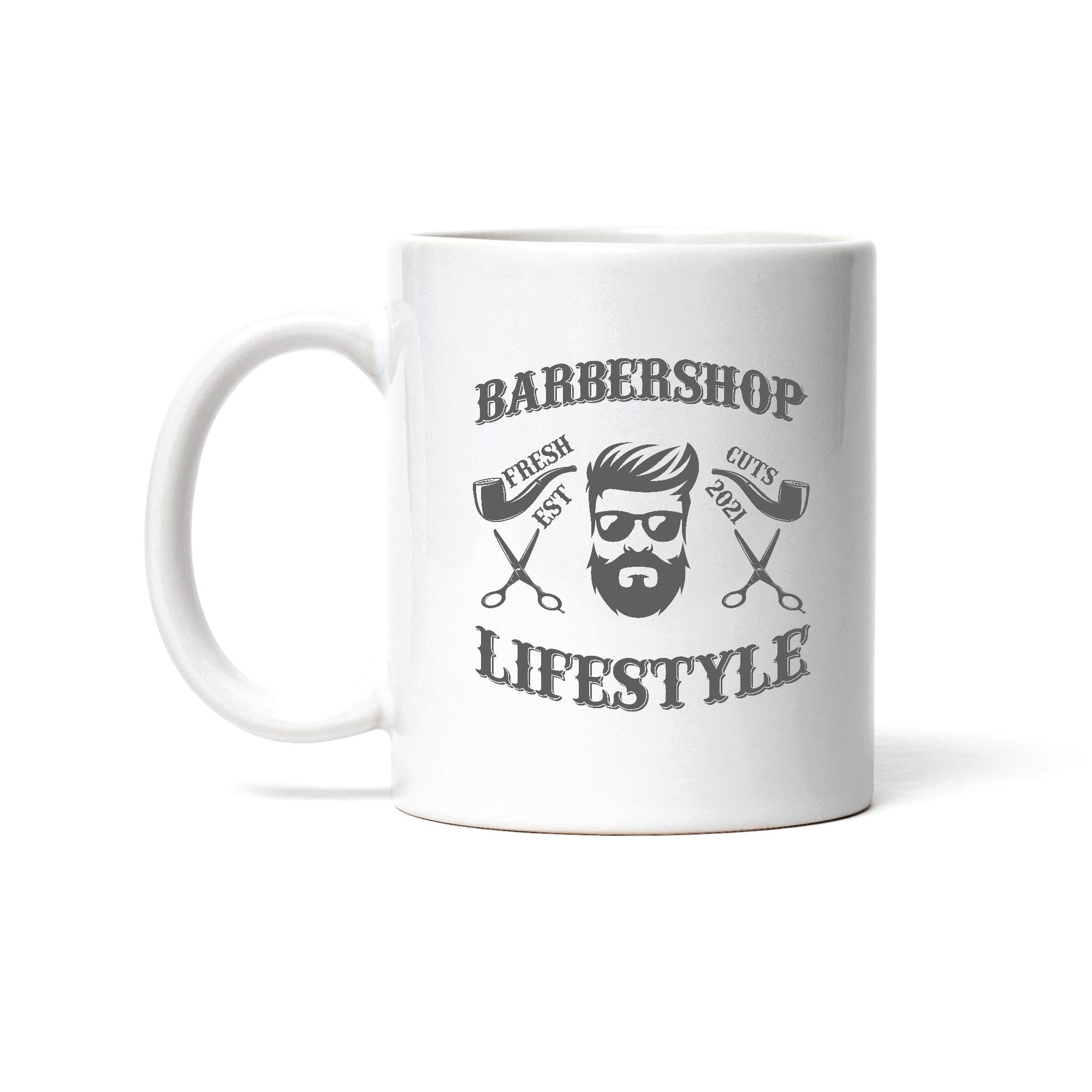 Creative Gift with Barber Design Barbershop Perfect Present Idea for Fresh Barber Clients 11oz 15oz White Coffee Mug