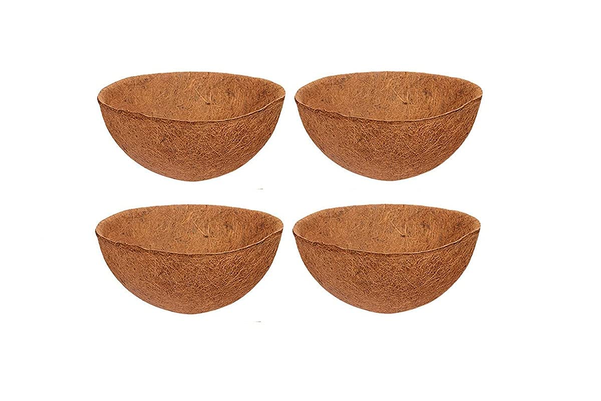 10 inch Coco Liner for planters, 4PCS Round Replacement Plant Basket Liners Coco Fiber Liner for Hanging Basket for Indoor Usage (10 inch Round)