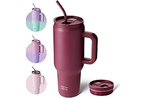 40oz Stainless Steel Tumbler with Handle and Straw