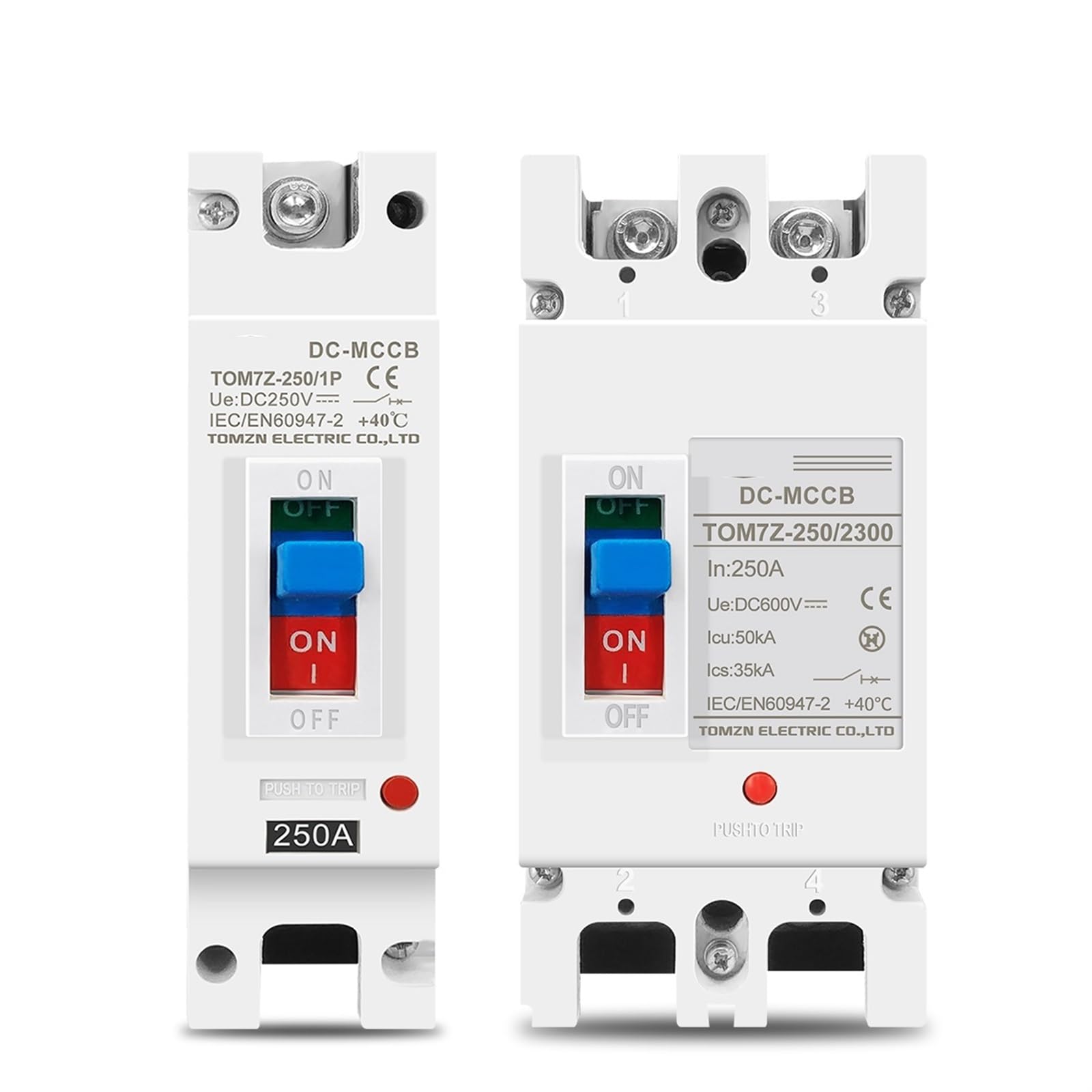 NVSFZGIYG Solar Molded Case Circuit Breaker MCCB Overload Protection Switch Protector for Photovoltaic PV 1P 2P 1Pcs(25v,1P)