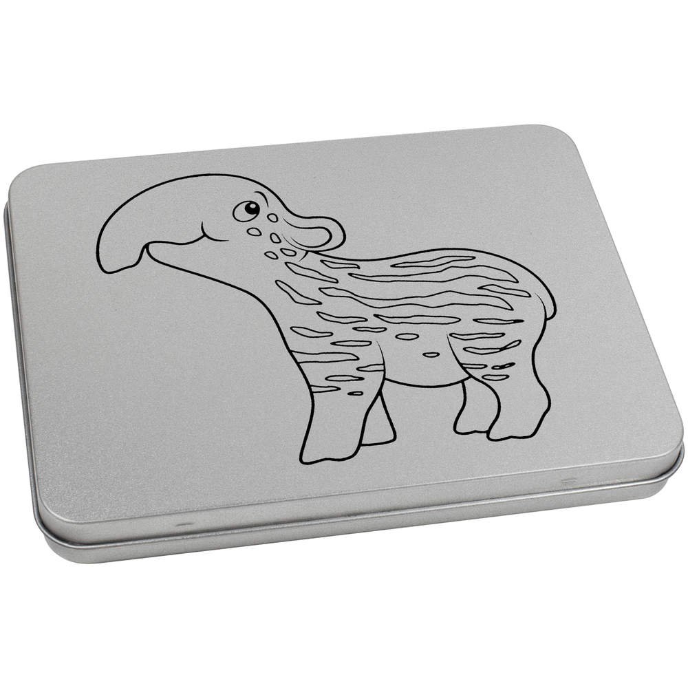 Azeeda 170mm 'Baby Tapir' Metal Hinged Tin/Storage Box (TT00070980)