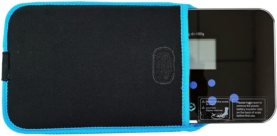 NEWLINE NY Step-on Super Mini Smallest Travel Bathroom Scale with Protection Sleeve: SBB0638SM-TW(Trendy Wave)+S002BU