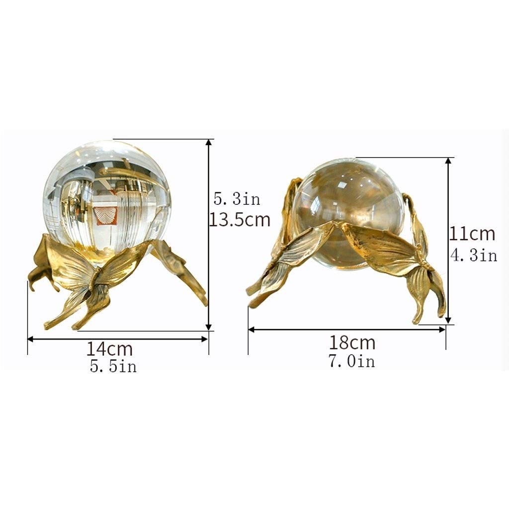 bola de cristal (en la magia occidental) Decoración de la sala de estar, estilo europeo del cobre del oro bola de cristal Crafts Estudio del dormitorio del hogar y otros regalos ideales bola de crista