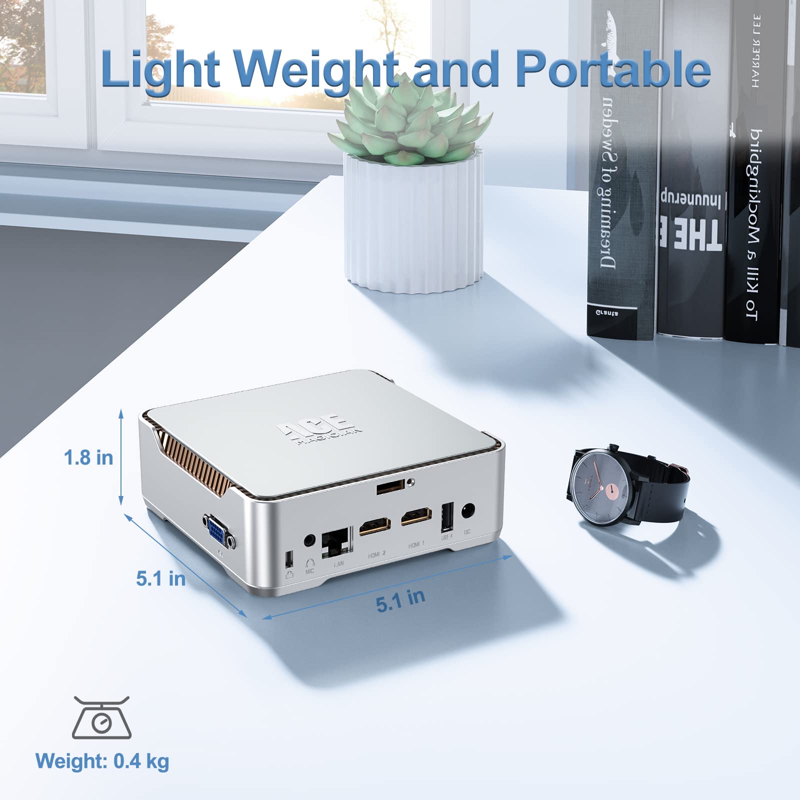 ACEMAGICIAN Mini PC Intel Celeron N5105,12GB DDR4 256GB SSD, Windows 11 pro 64bit Micro Desktop Computer,Supports 4K HD Dual HDMI,Dual Band WiFi 2.4G/5G,BT 4.2,Gigabit Ethernet