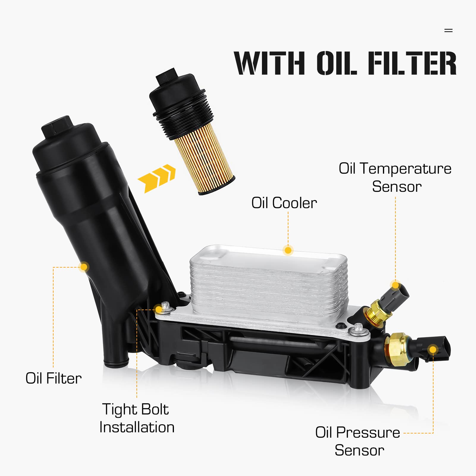 Amazon.com: Youxmoto 5184294AE Engine Oil Cooler and Oil Filter  