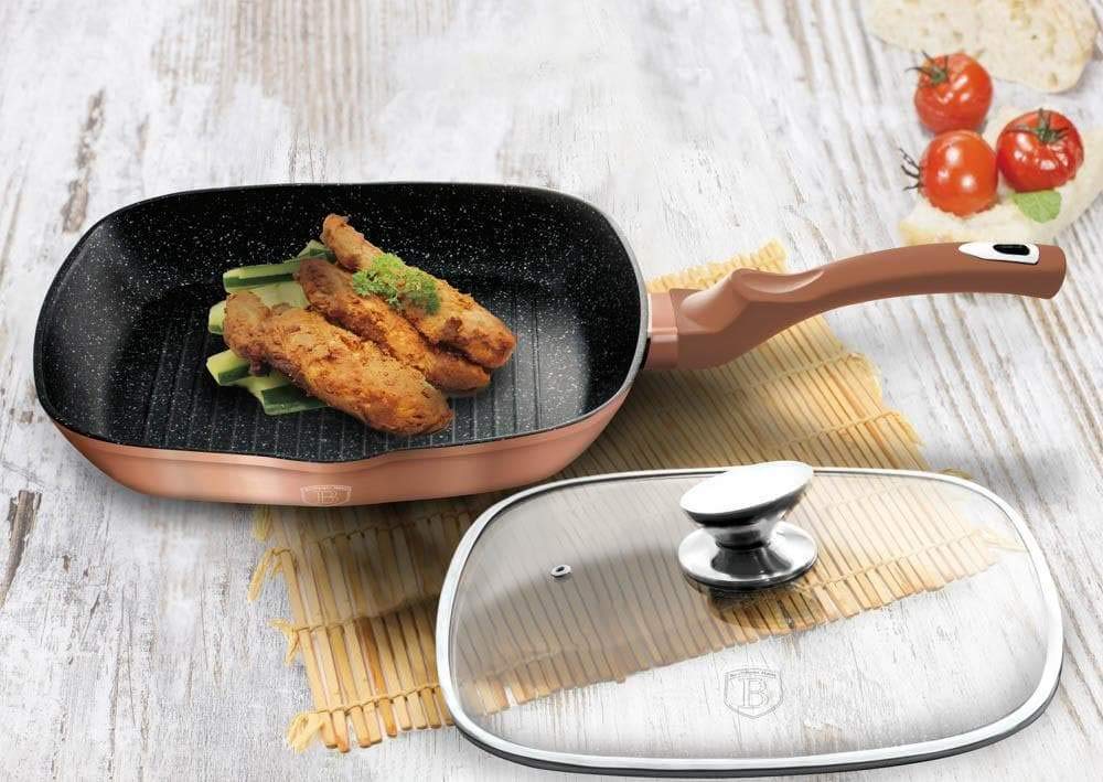 Berlinger Haus Metallic Serie - Grillpan - 28cm - Rose Goud Afneembare Handgreep