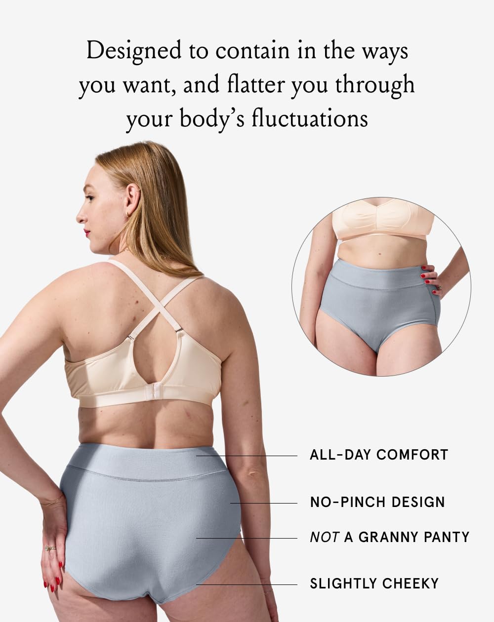 Bodily Panty integral, cintura alta para embarazo, recuperación posparto y sección C de TheBump's Best Postpartum Underwear., Negro/Tiza/Pizarra, S