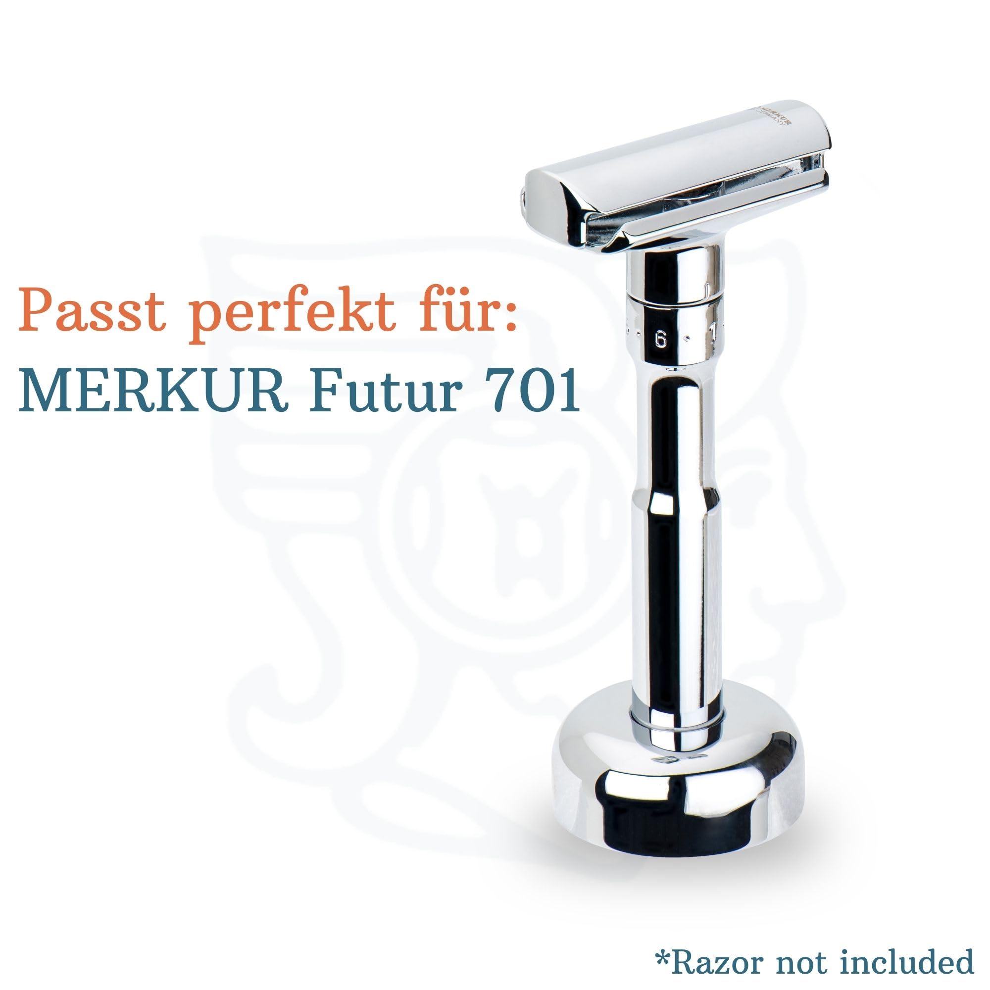 MERKUR Supporto per rasoio cromato lucido 4007 | antiscivolo | adatto per il rasoio Futur 701 | Made in Germany