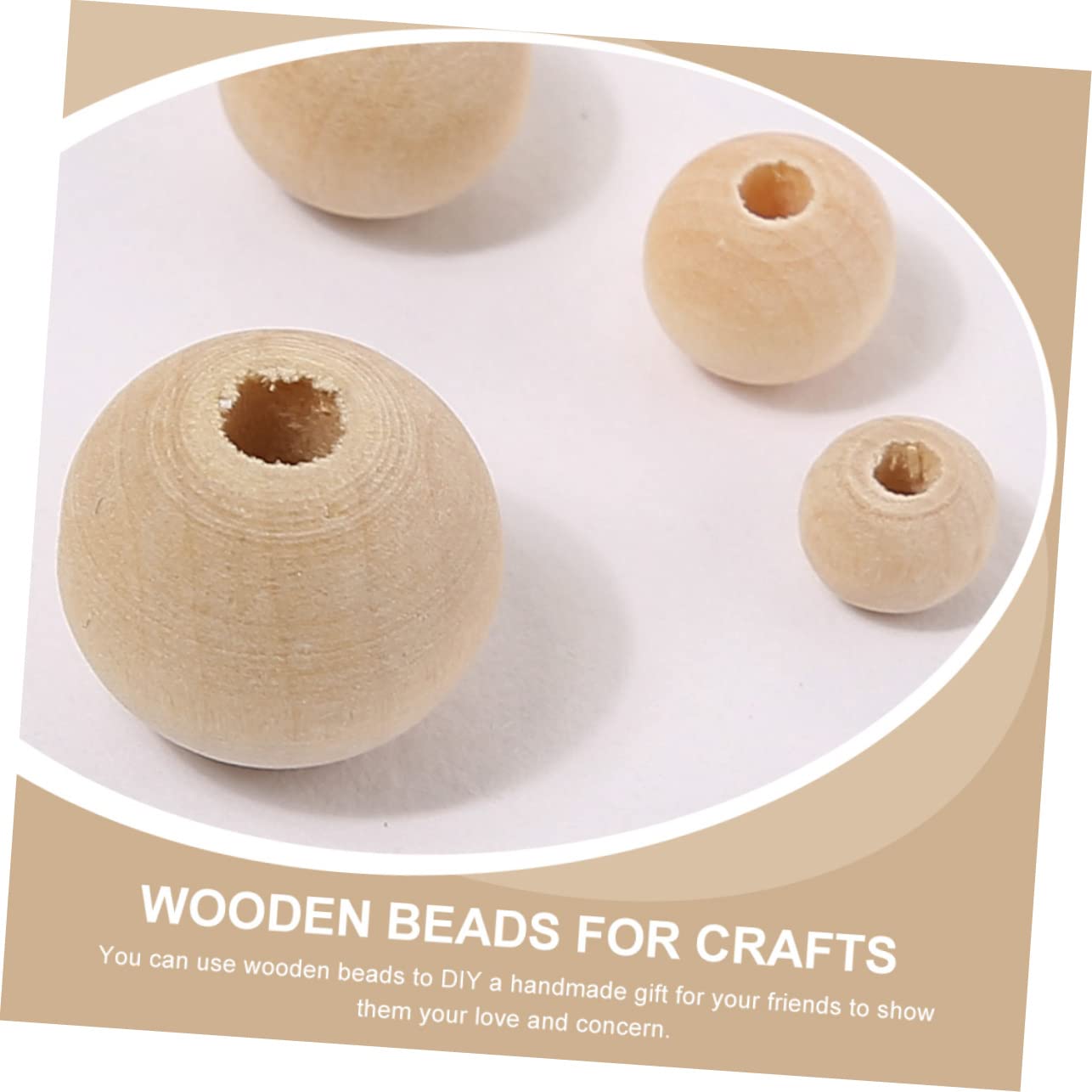 Hohopeti Cuentas Lisas de Sueltas Madera 100 Diy Suaves Agujeros Ideales, para Manualidades, Bisutería para Pulseras y Collares