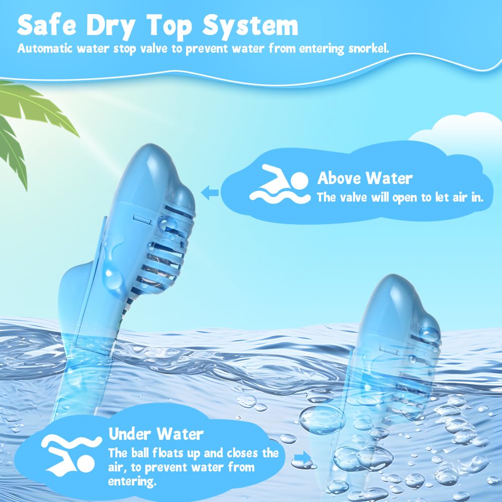 Maschera da Snorkeling per Bambini, 180° HD Anti-Appannamento e Anti-Perdita Maschera Integrale per Bambini, Snorkel Dry con Valvole Sicurezza, Dai 10 Annii
