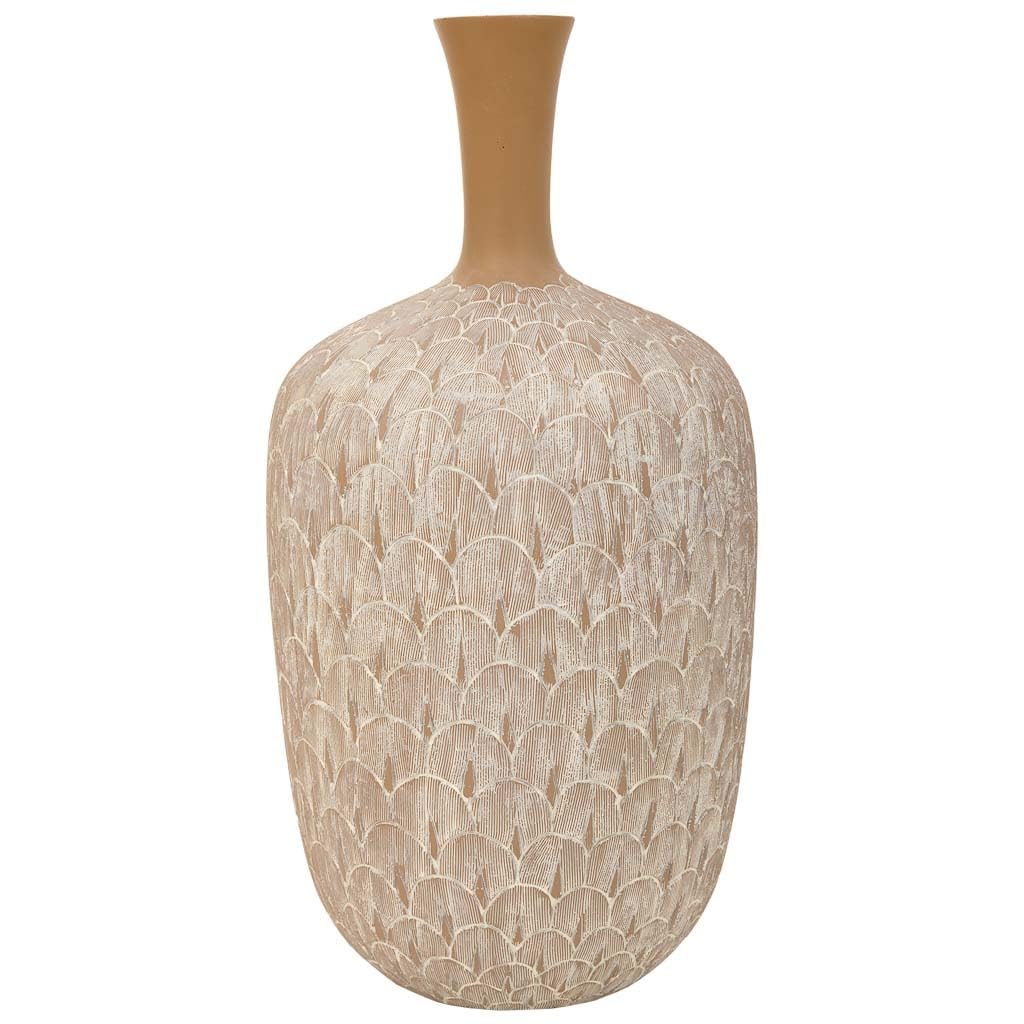 WANDERLUST DECO Jarrón de poliresina Blanco 21,5x21,5x41