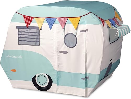 MindWare Camper Playhouse  Pretend, Fuerte interior para niños  Juego de 43 x 55 x 36 pulgadas hecho de lona de algodón  Fácil montaje y fácil de