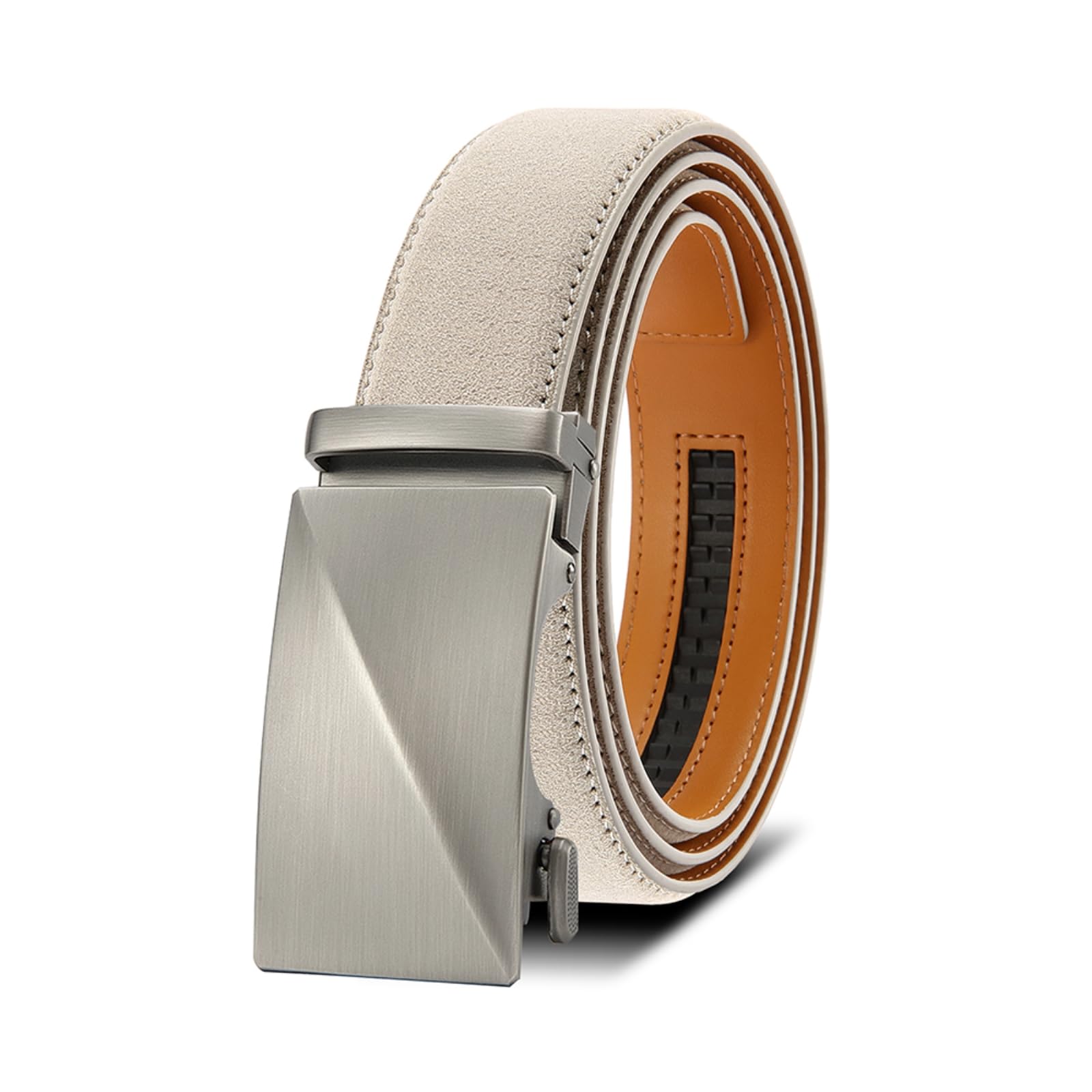 XCSTYY Belt Stylish Men's Belt, Business Automatic Buckle-grey-115cm