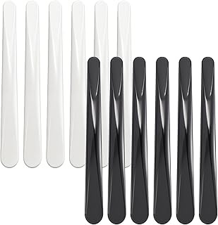 12 PCS Cosmetic Spatula Plastic Makeup Spatula Facial Cream Spoon for Makeup Jars, Eye Creams, Chapsticks, Black, White