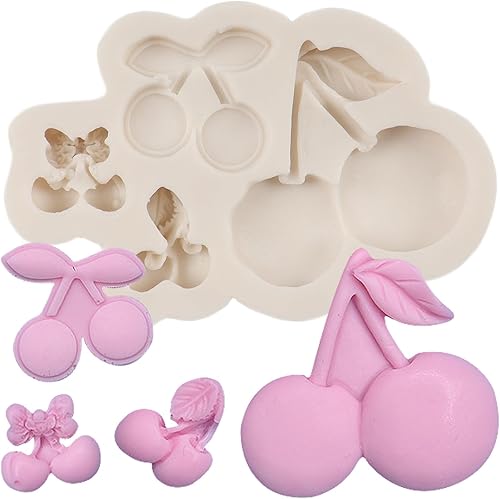 Miniatura 10 de Moldes de fondant de fresa, mini frutas y chocolate, decoración de pasteles de silicona para cupcakes, pasta de goma de arcilla de polímero