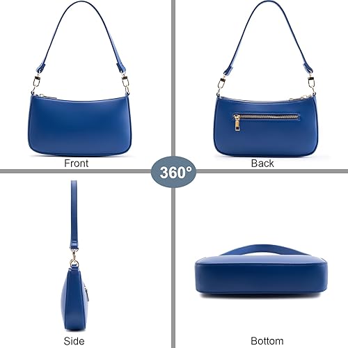 Miniatura 2 de NIUEIMEE ZHOU Bolso de hombro para mujer, de cuero vegano, retro, clásico, con cierre de cremallera