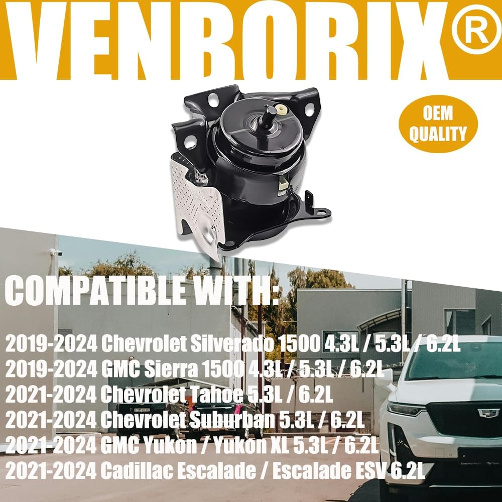 Venborix Passenger Side Right Front Engine Mount for Cadillac Escalade Chevrolet Silverado 1500 2019-2024 Genuine GM 85608073,85806750, 84687017, 84687019, 84687024, 84718753, 84848132,3586