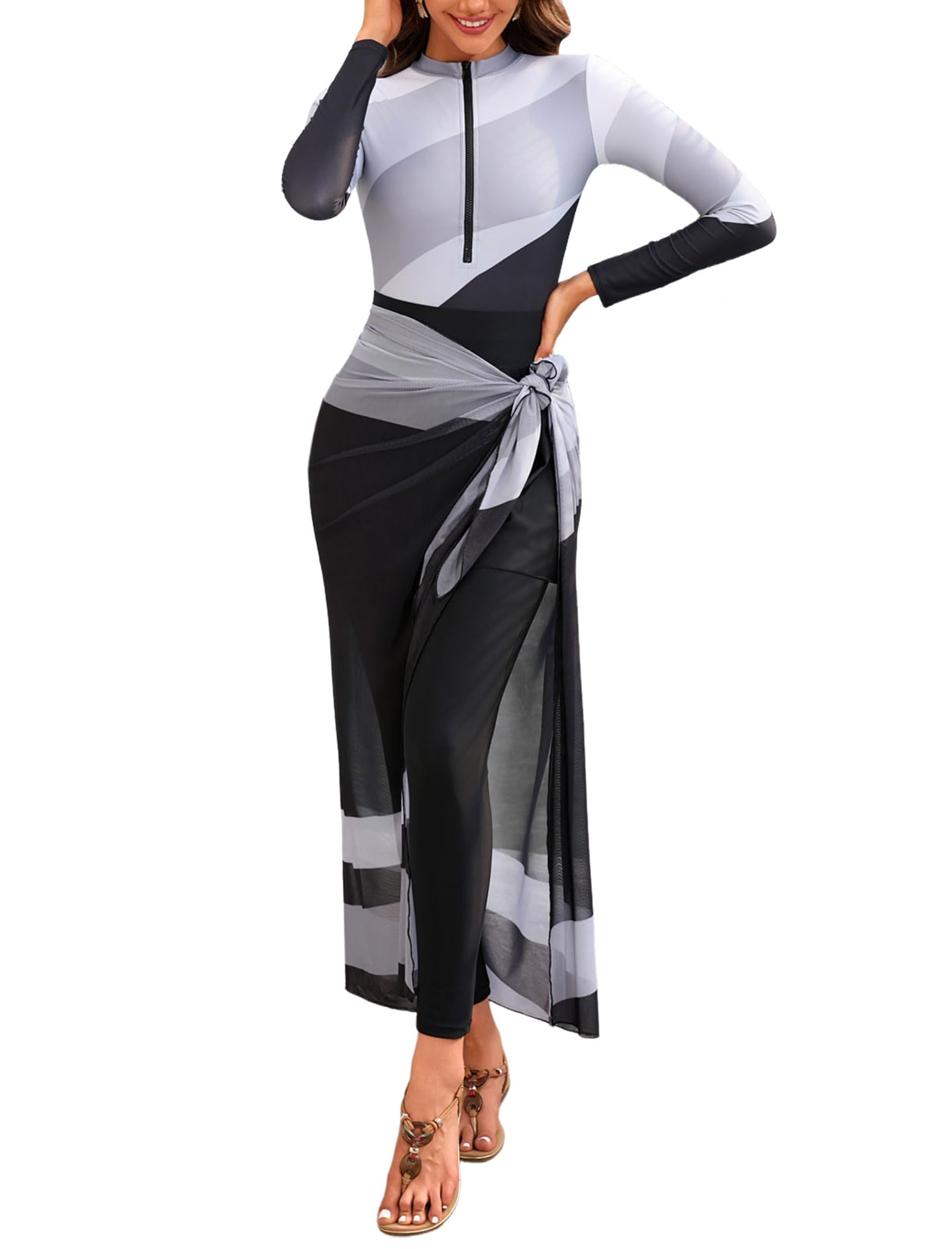 View 1 of ***MISSING WRAP*** IBAKOM Women's 4-Piece Burkini Set