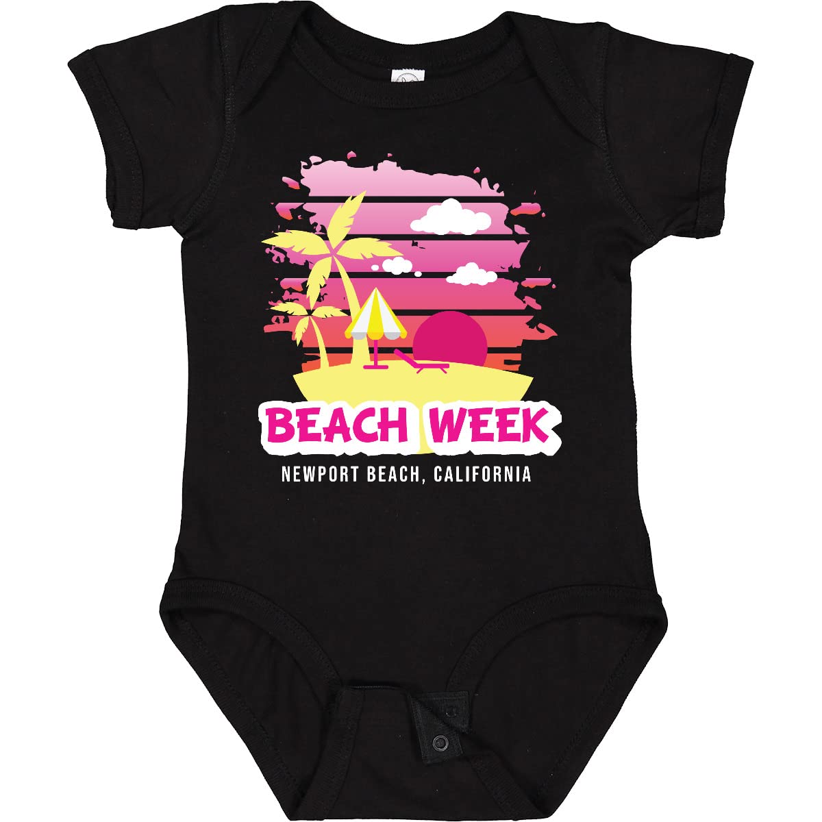 inktastic Beach Week Newport Beach California with Palm Trees Baby Bodysuit