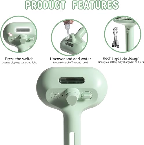 Miniatura 2 de Cepillo en aerosol para gatos para derramar  Cepillo de agua para gatos y perros con vapor  Peine de depilación de mascotas con tanque de agua y