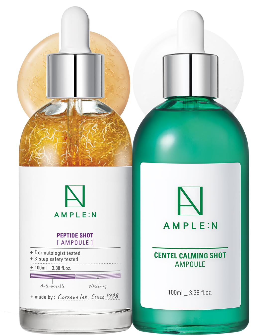 AMPLE:N Peptide Shot Serum 100ml and AMPLE:N Centel Calming Shot Serum 100ml Bundle