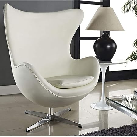 Fauteuil Oeuf Blanc Cuir Synthetique Ecologique Amazon Fr Cuisine Maison