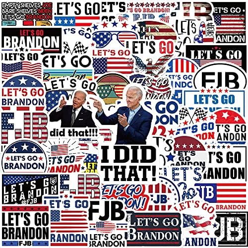 Let's Go Brandon Stickers, 50 Pcs Pack Funny I Did That Biden FBJ Stickers, Humor That's All Me I Did That Bumper Stickers, Pointed to Your Left&Right Decals for Car Helmet Laptop Window Gas Station