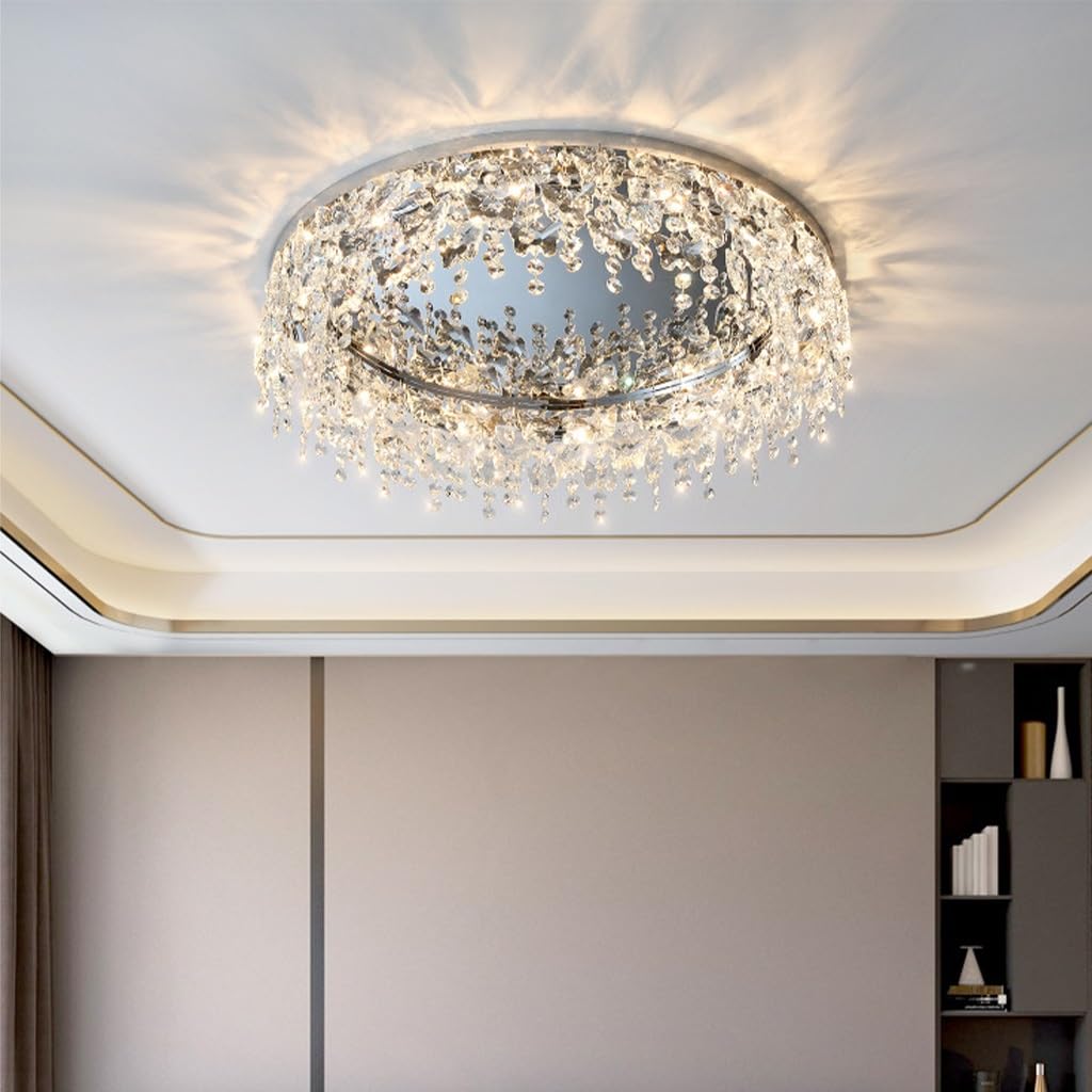 Nowoczesne i eleganckie oświetlenie kryształowe żyrandola, lampa sufitowa K9 kryształowy żyrandol wbudowana lampa sufitowa LED w salonie jadalni sypialni (Size : 8 heads)