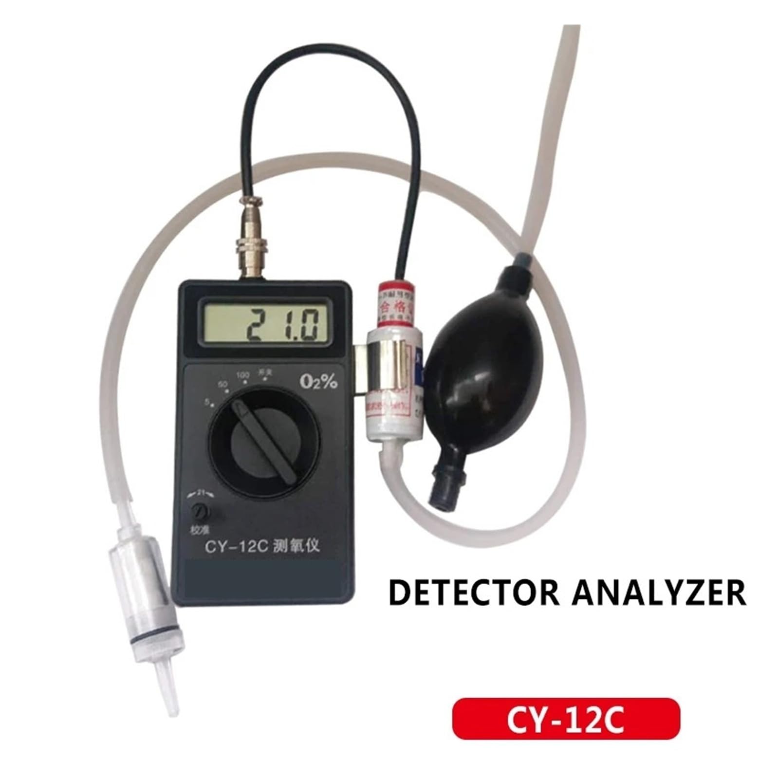 Detektor stężenia O2 CY-12C z wyświetlaczem LCD, przyrządy do pomiaru czystości O2, do pracy i domu Wewnątrz/na zewnątrz