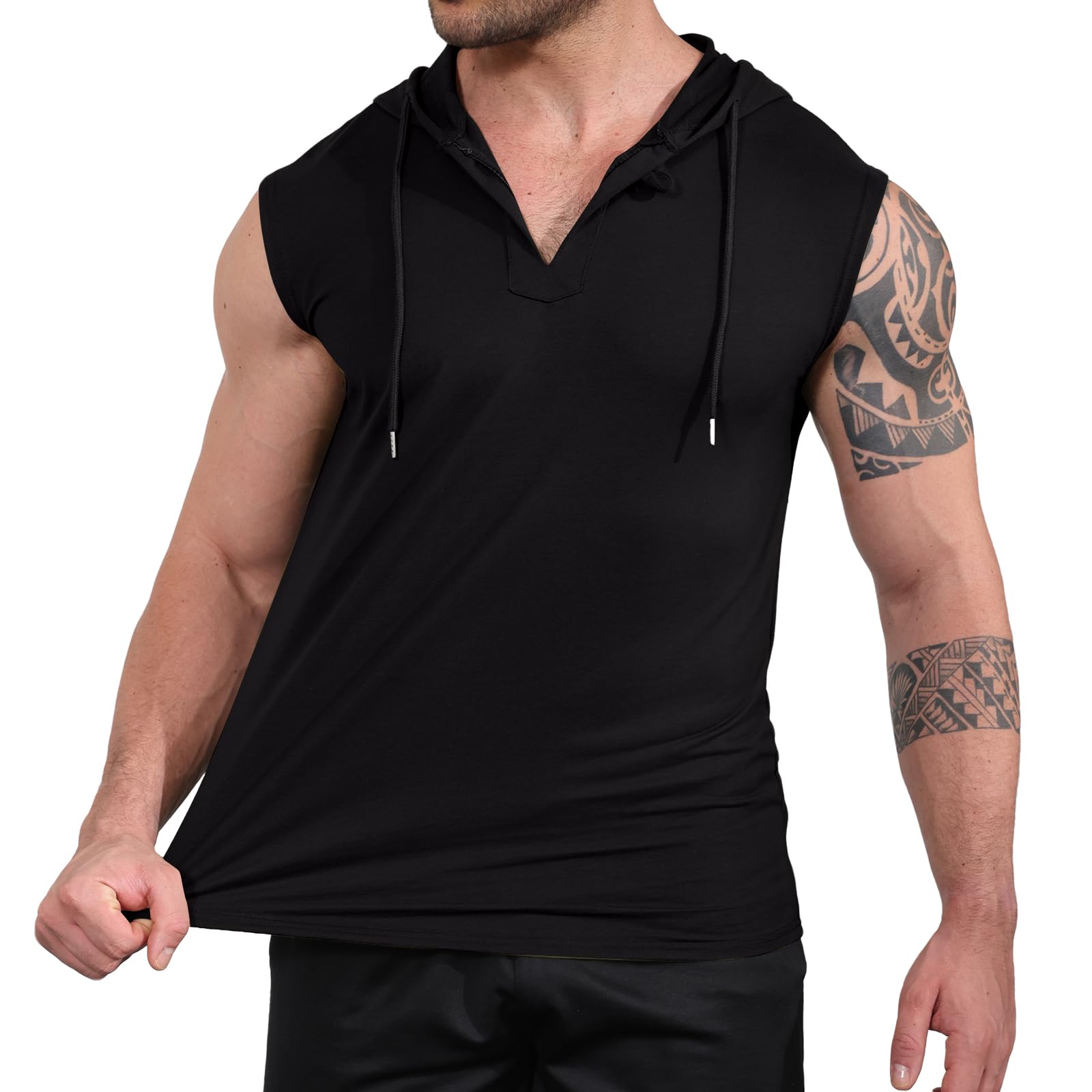 Cooleep Canotta Palestra Uomo Estiva Cotone Canottiera Felpa con Cappuccio Senza Maniche T-Shirts Bodybuilding Sportiva Tank Top M-3XL