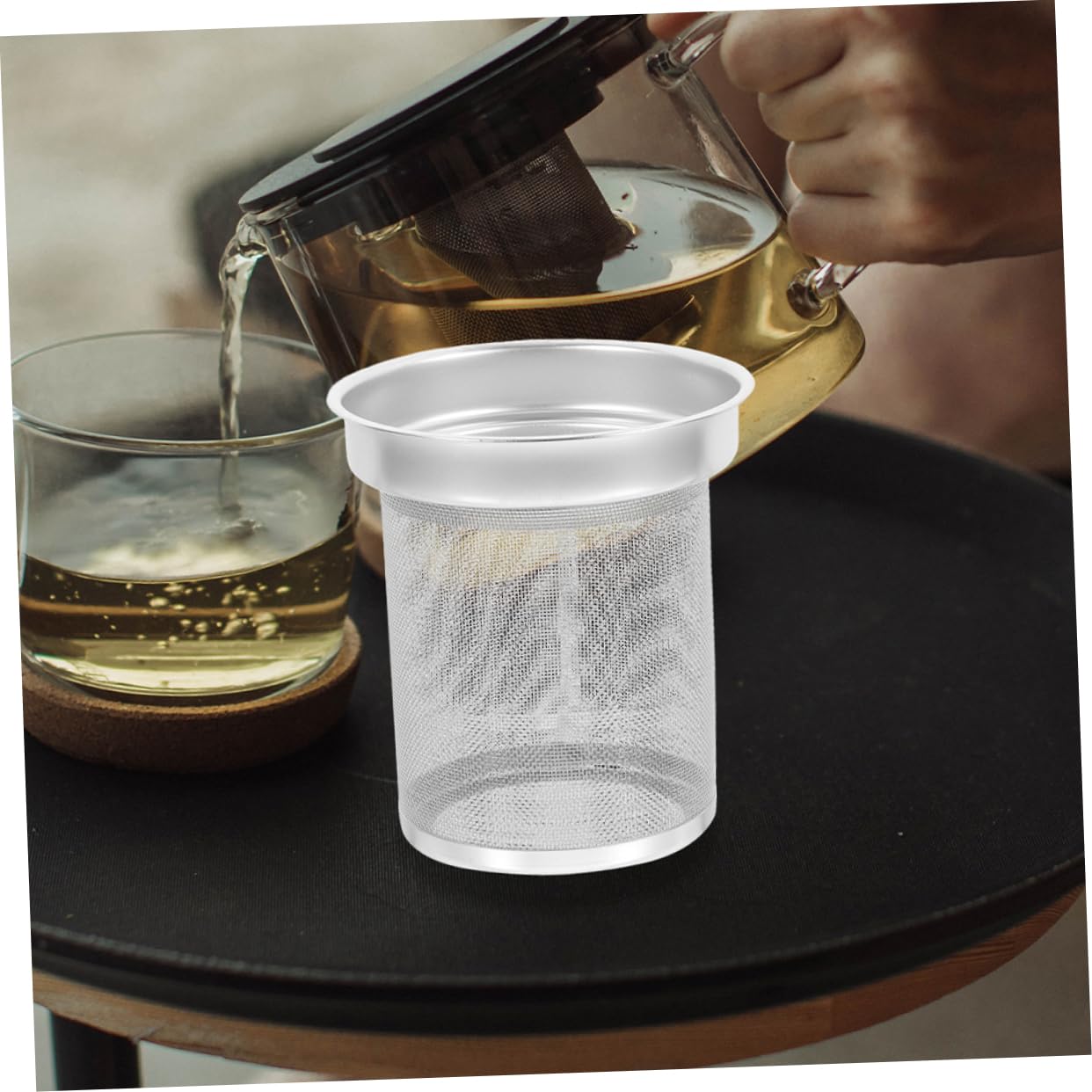 PartyKindom Colador de Té Forma de Tetera de Acero Inoxidable Filtro de Sueltas para Tetera Colador para Infusión de Té