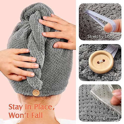 Yfong 2 Pack Large Microfiber Hair Towel Wrap For Women thumb #4