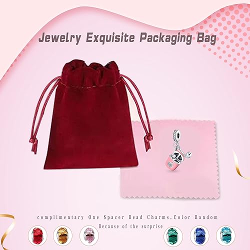 Miniatura 7 de LNQOBU Happy Life - Colgante para pulseras de abalorios, plata de ley 925 para mujer y niña (con un espaciador de cuentas)