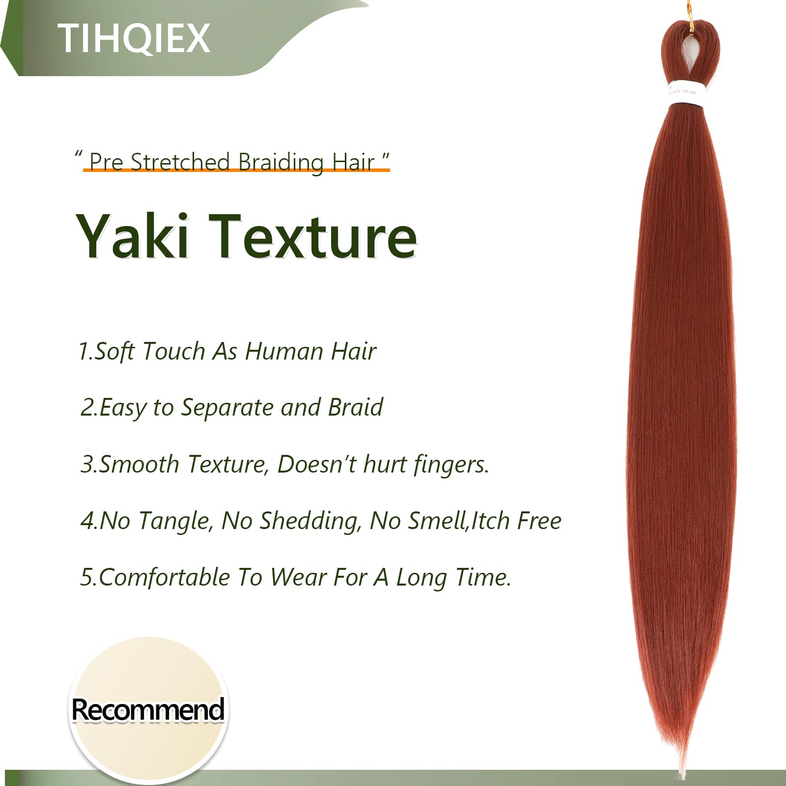 Braiding Hair Pre Stretched 24 Inch 3 Packs Pre Stretched Braiding Hair Professional Synthetic Hair For Braiding Hot Water Setting Soft Yaki Texture(24",#350-3P) - Image 2