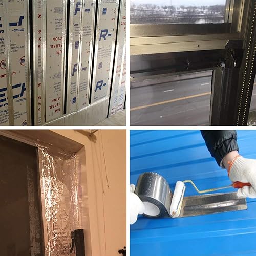 Miniatura 5 de LLPT Cinta de papel de aluminio de 2 pulgadas x 55 yardas, 3.94 mil de alta temperatura, resistente, sellado, HVAC, cinta adhesiva para conductos de