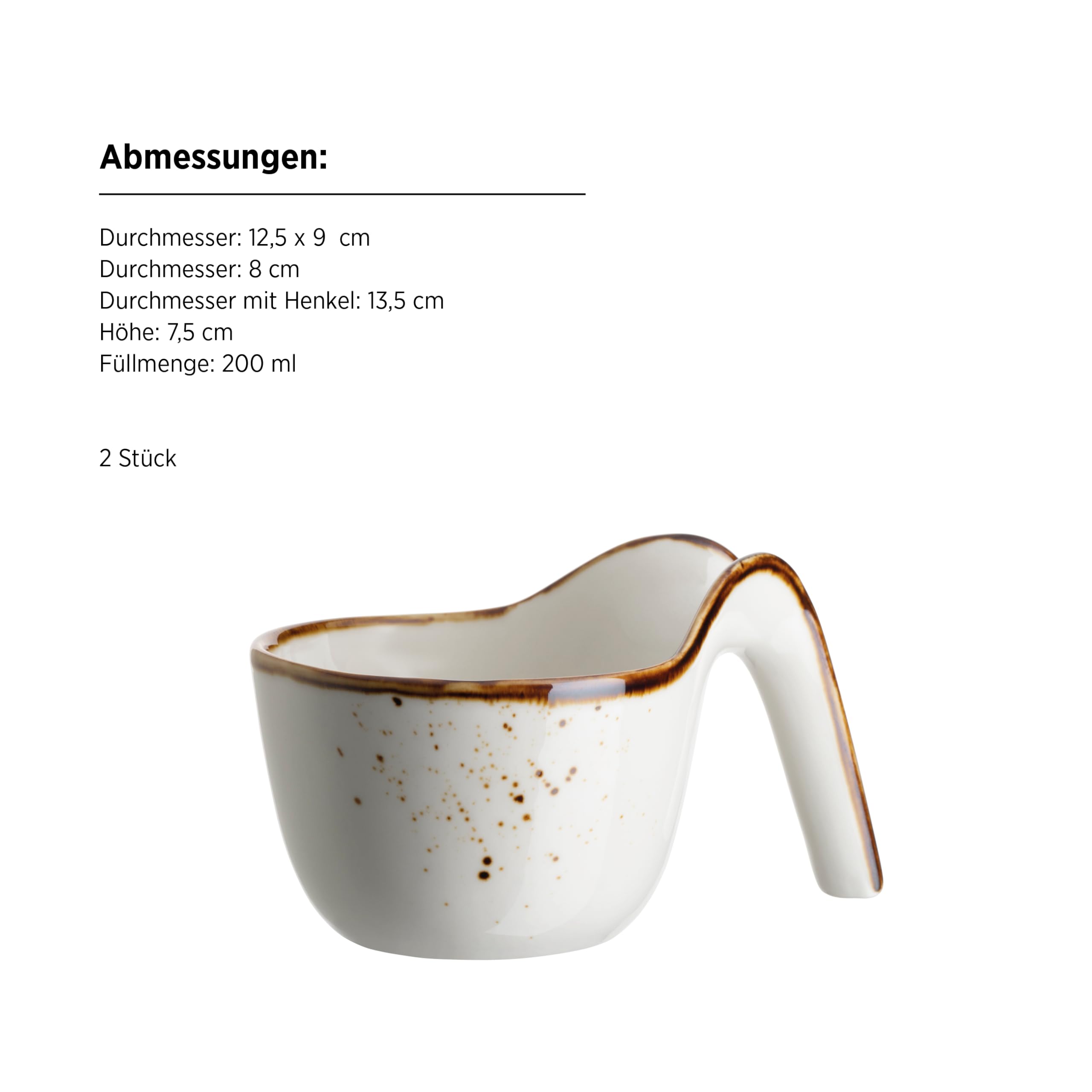 MÄSER, Seria Pintar, 8-częściowy zestaw dla smakoszy, zestaw przekąsek w stylu vintage, porcelana, brązowy