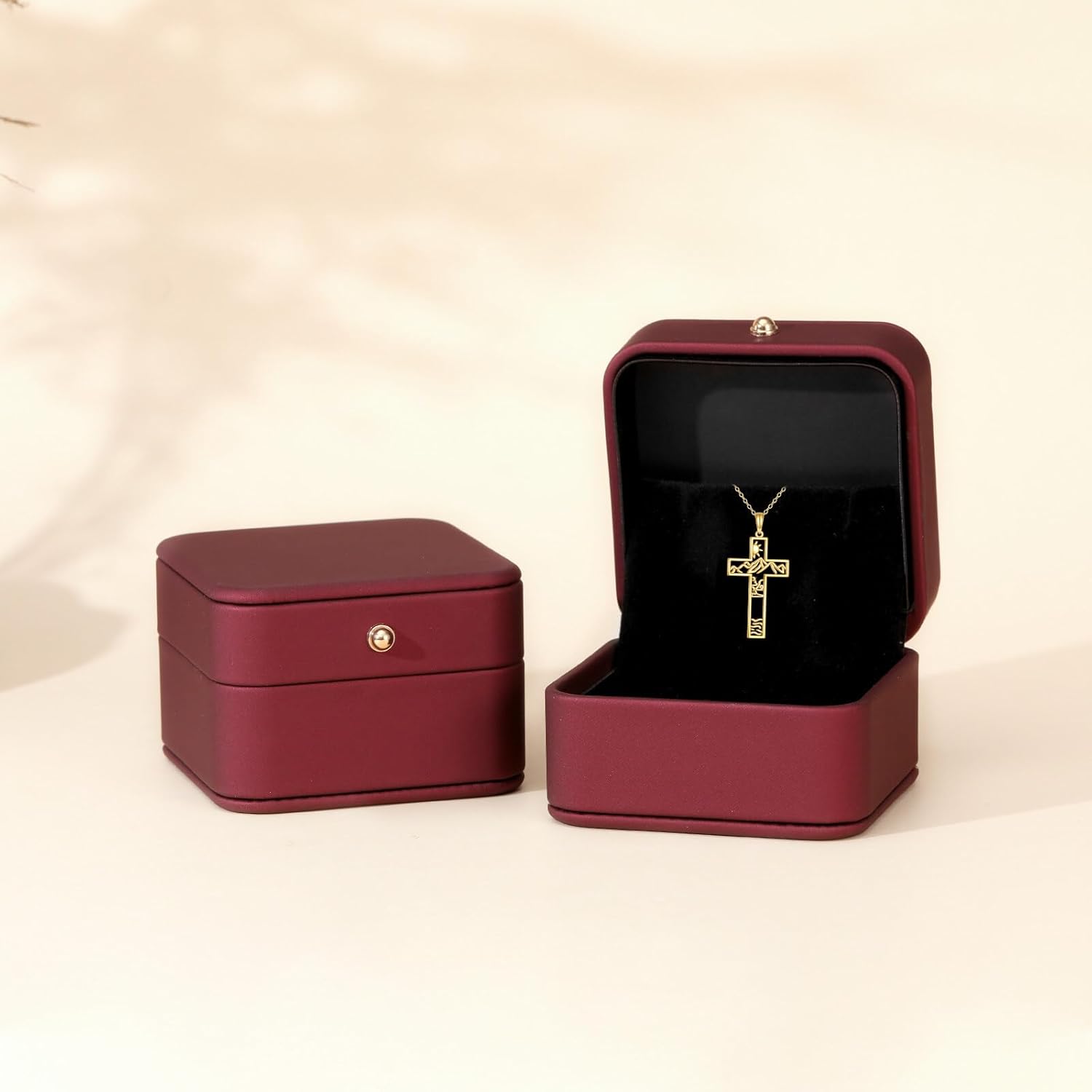 DOVRAN 14K Solid Gold Cross Necklace Cross Pendant Religion Jewelry Gifts for Women Men - Image 6