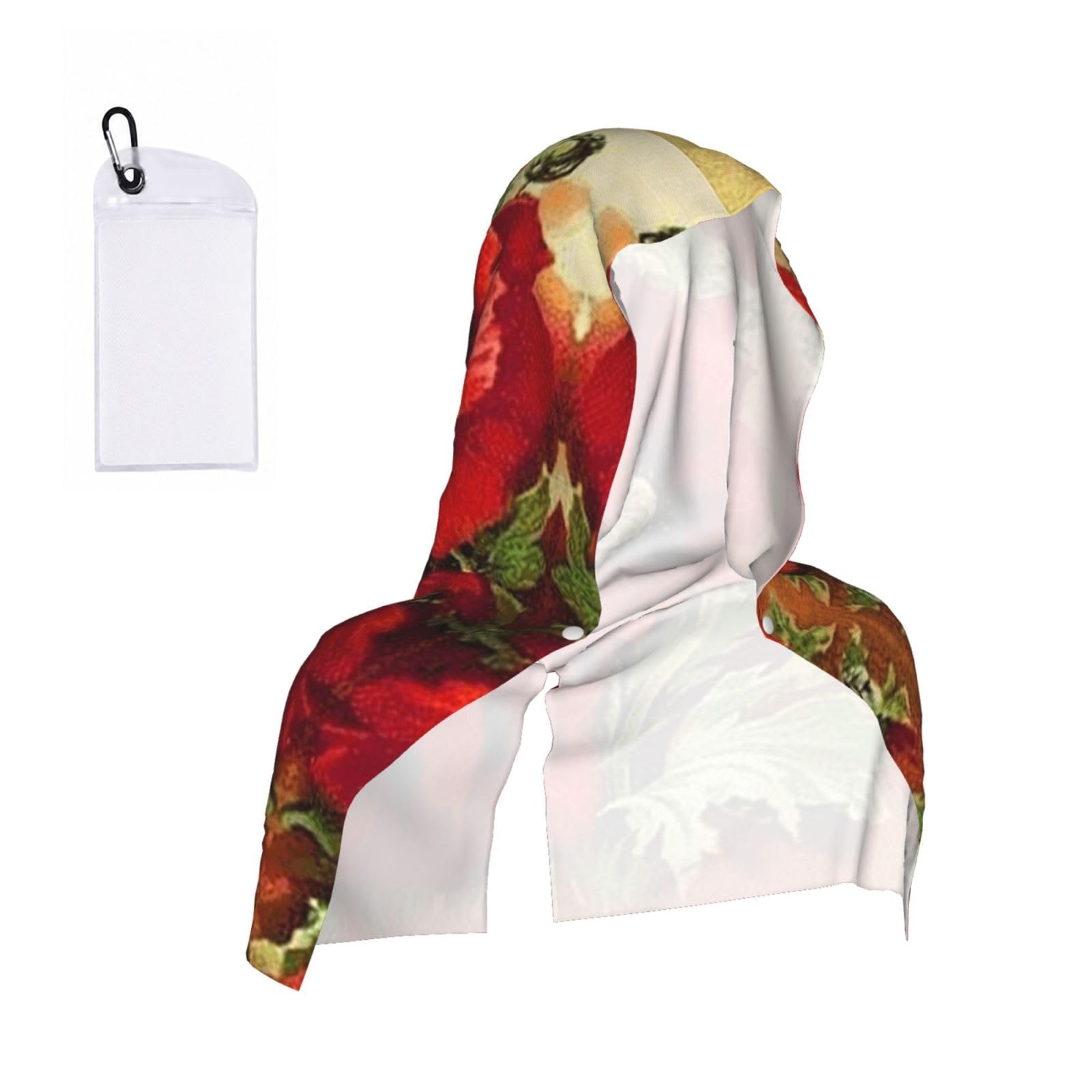 EZDLOWVBA Beautiful Red Poppy Flower Print 2 Pack Cooling Hoodie Towels,Sports Headscarf, Neck Wrap Scarf,Breathable Cooling Towel For Neck And Face, Travel, Swimming, Training
