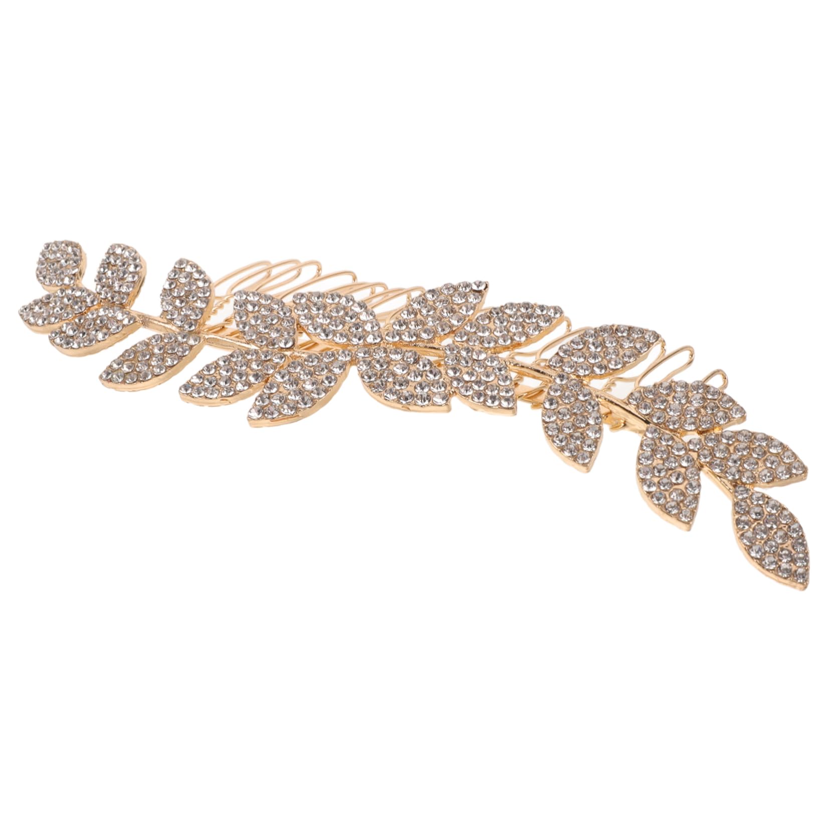 FOMIYES Rhinestone Leaf Hair Comb for Brides Elegant Hair Accessories for Women Lightweight Decorative French Hair Pin for Wedding Stylish Side Combs for Bridal Photoshoots