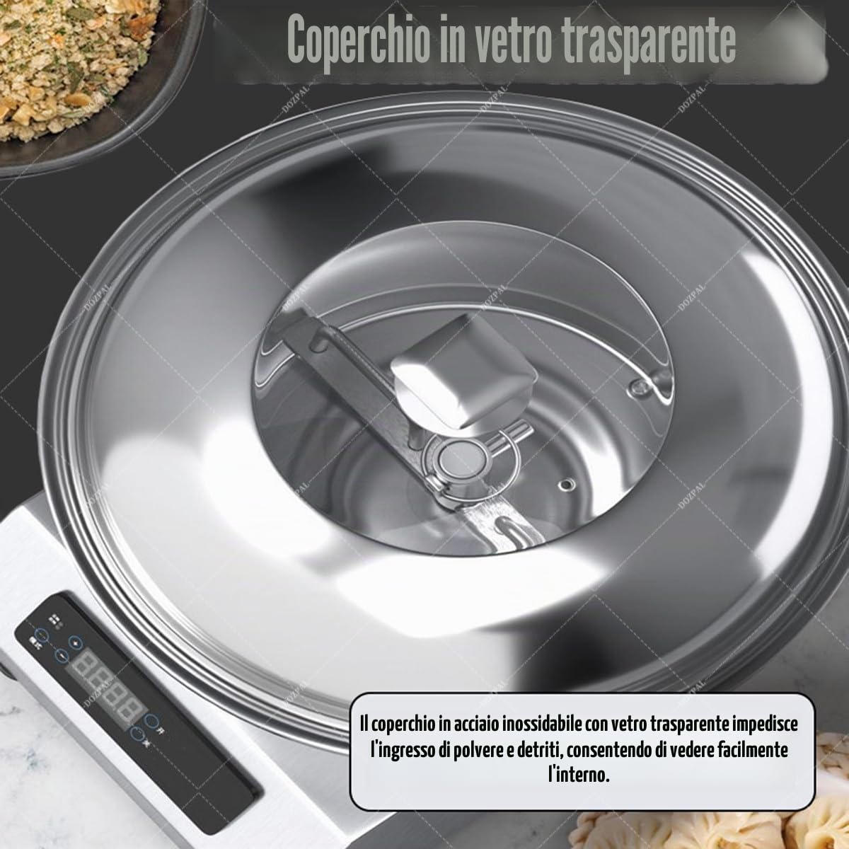 Impastatrice a Spirale elettrica in Acciaio Inox da 5 kg - Impastatrice a Spirale elettrica per ristoranti, panetterie, pizzerie - Impastatrice Commerciale con Funzione Timer da 30 Minuti