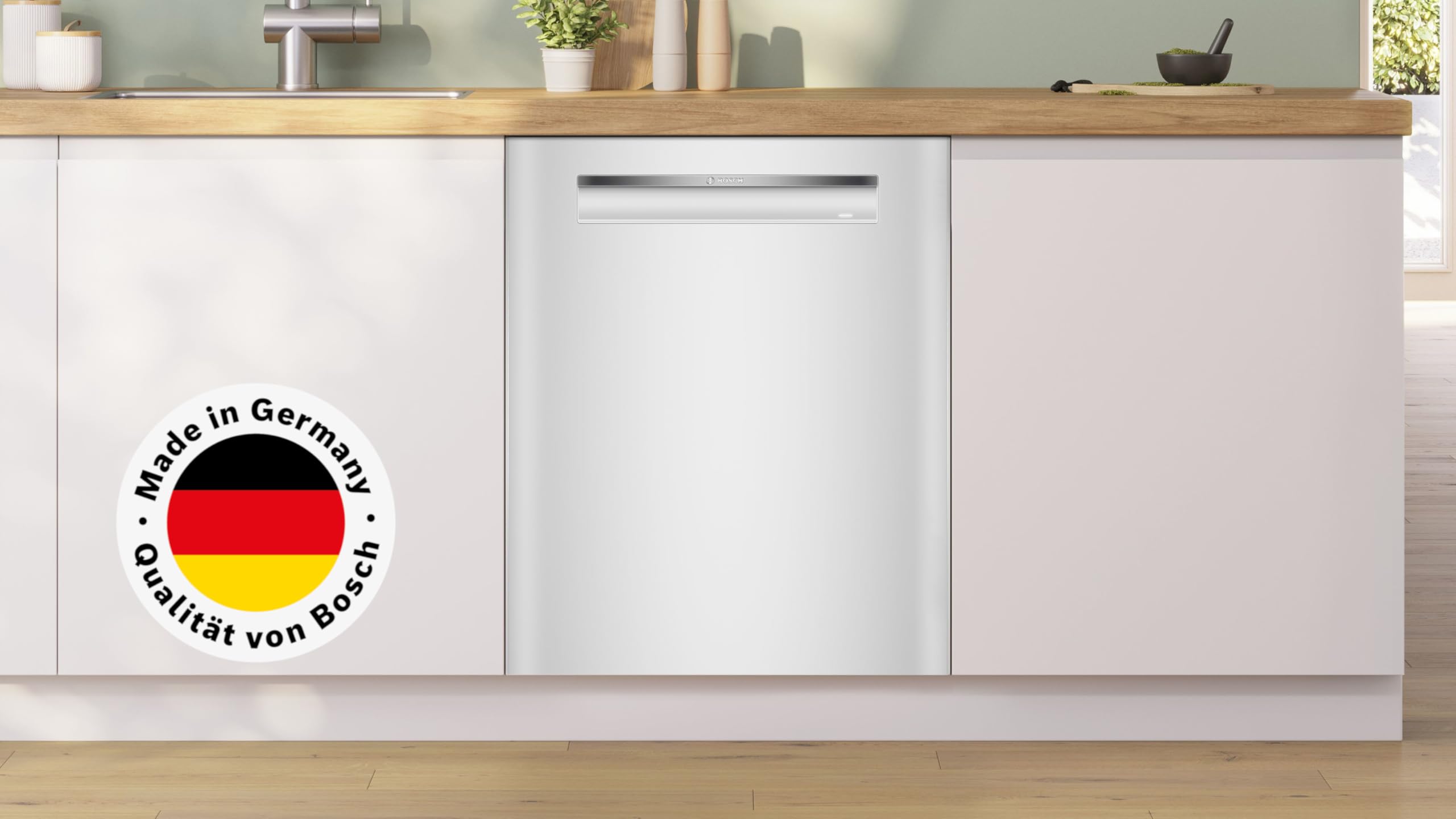 Bosch Unterbau Geschirrspüler 60 cm, Serie 4, SMP4ECW72S, Besteckschublade, Made in Germany, Extra Trocknen, Extrem leise, Green Collection, Favoritenprogramm, Comfort Control, Home Connect, weiß