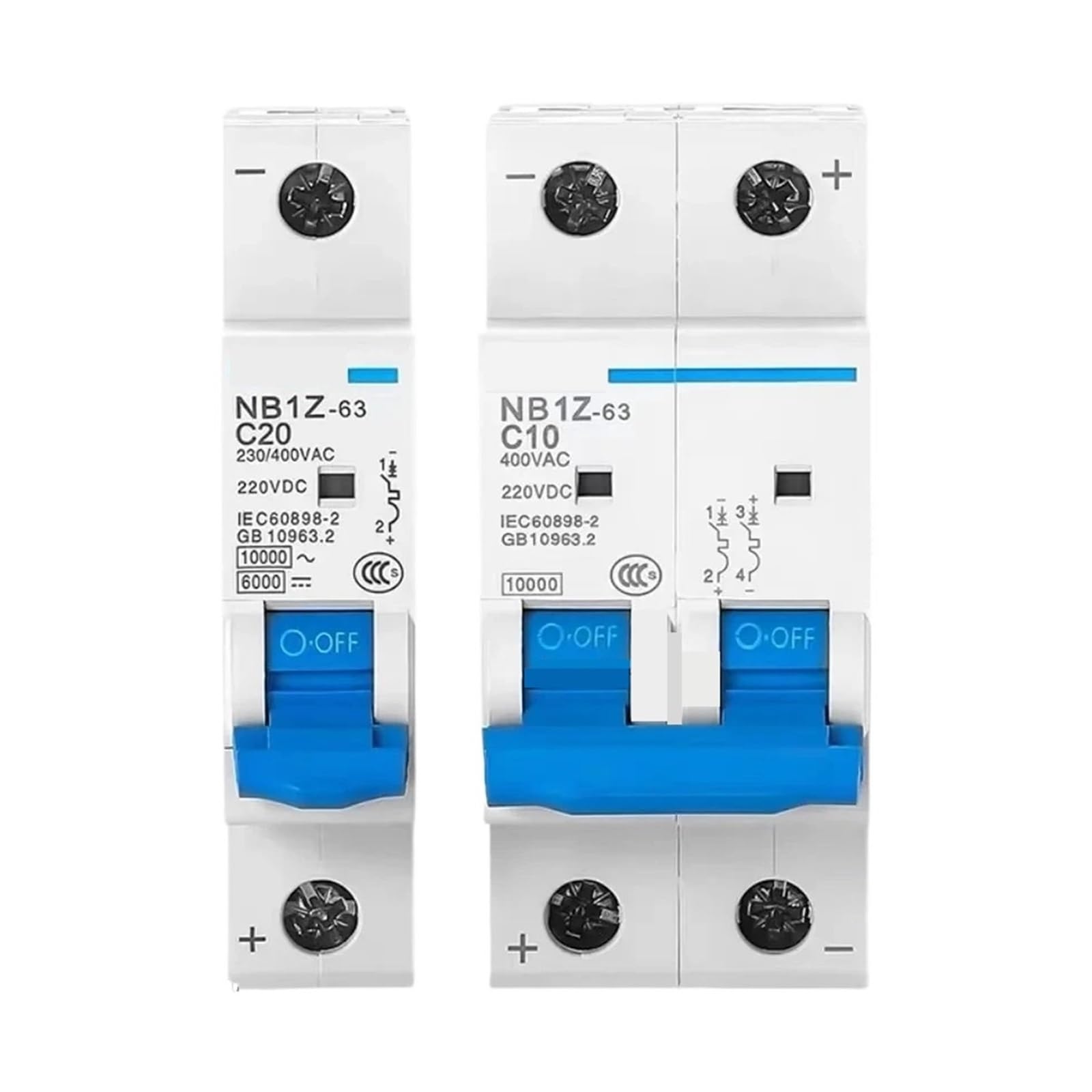 Interrupteur à air NB1Z-63 2P protégeant le circuit solaire contre les surcharges 220V 400V