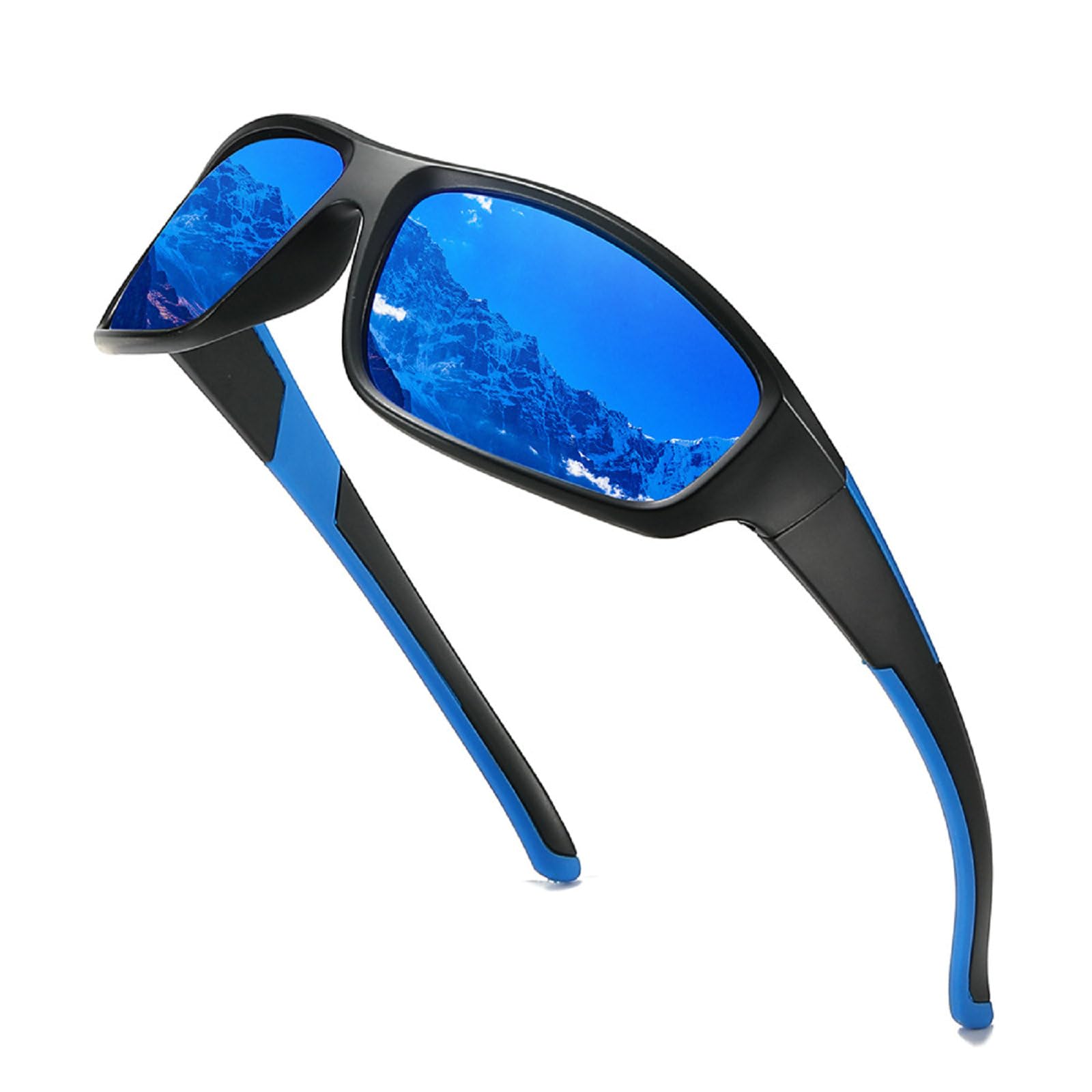 Men's Wrap Around Polarized Reading Sunglasses, Full Lens Outdoor Cycling Driving Square Sports Readers Glasses XY431
