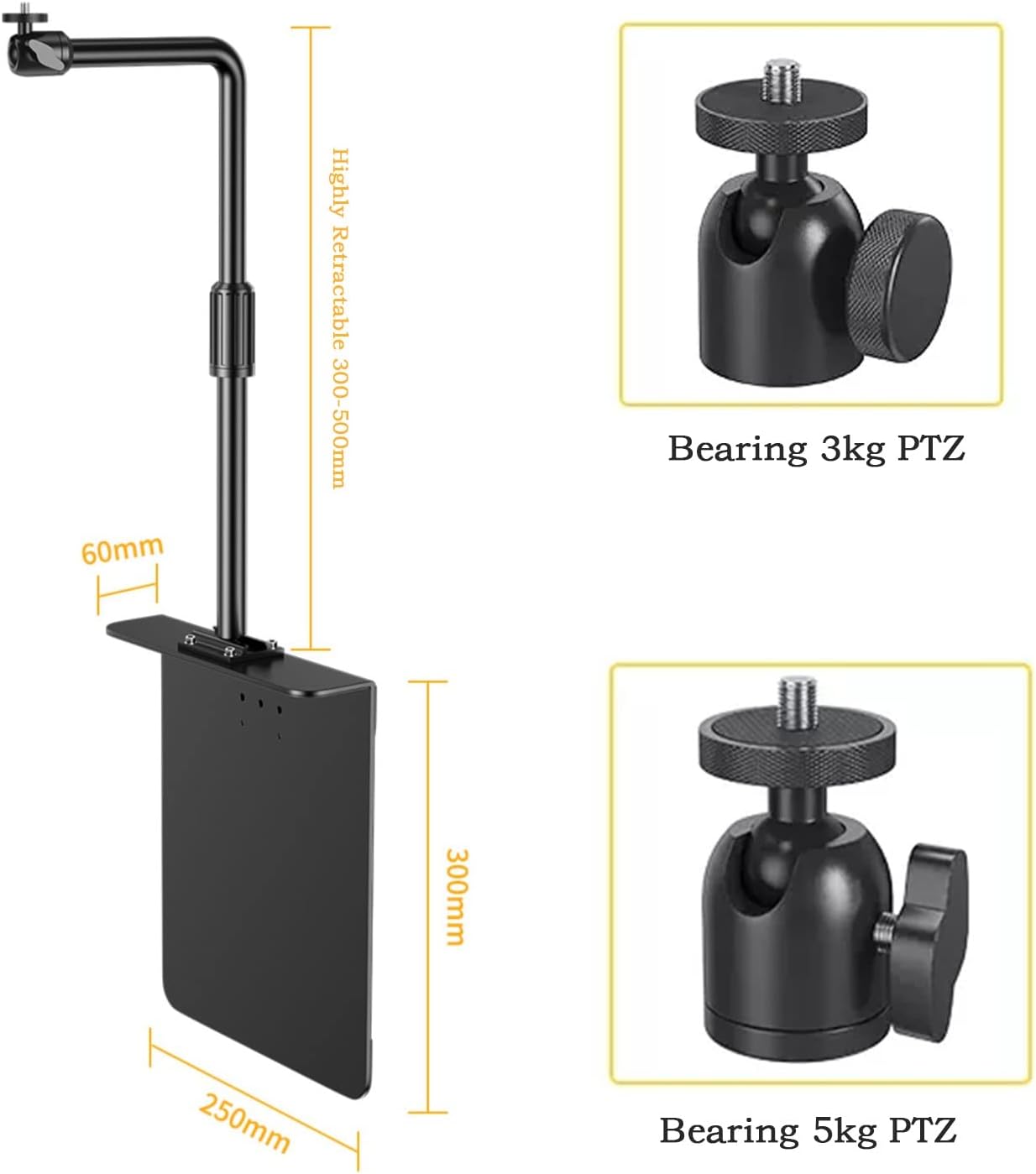 GLigeT Projector Mount Stand Projector Bracket Household Bedside Sofa Hidden Clip Free PTZ Universal Frame Wall Mounted Projector Hole Free Bed Wall Stand Projector Ceiling Mount (Color : A)