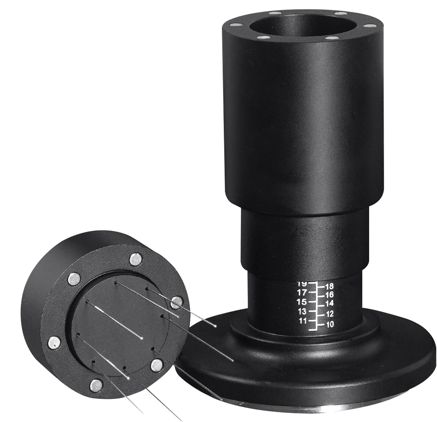 NALACAL Espresso Tamper with WDT Tool, 2 IN 1 Coffee Tamper 53mm with Stainless Steel Base, Espresso Distribution tools, 8 Needles 0.4mm WDT Tool Espresso Fits All 54mm Portafilters