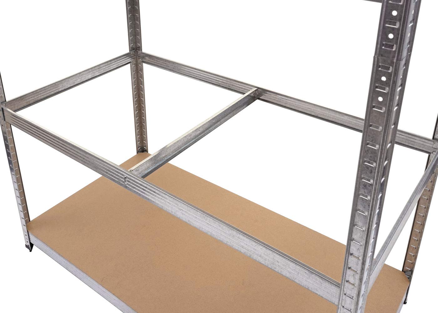 Scaffale Officina Ufficio Garage HWC-E33 XL Metallo MDF 5X Ripiani Colore zincato