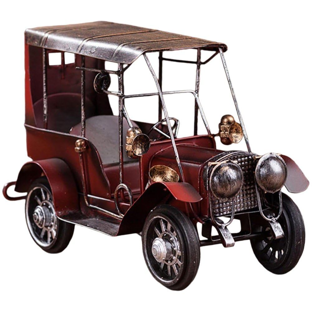 Luxylei Vintage Iron Car Model Handmade Classic Vehicle Models Retro Handicraft Collectible Iron Art Sculpture Home Desk Workplace Office Decoration