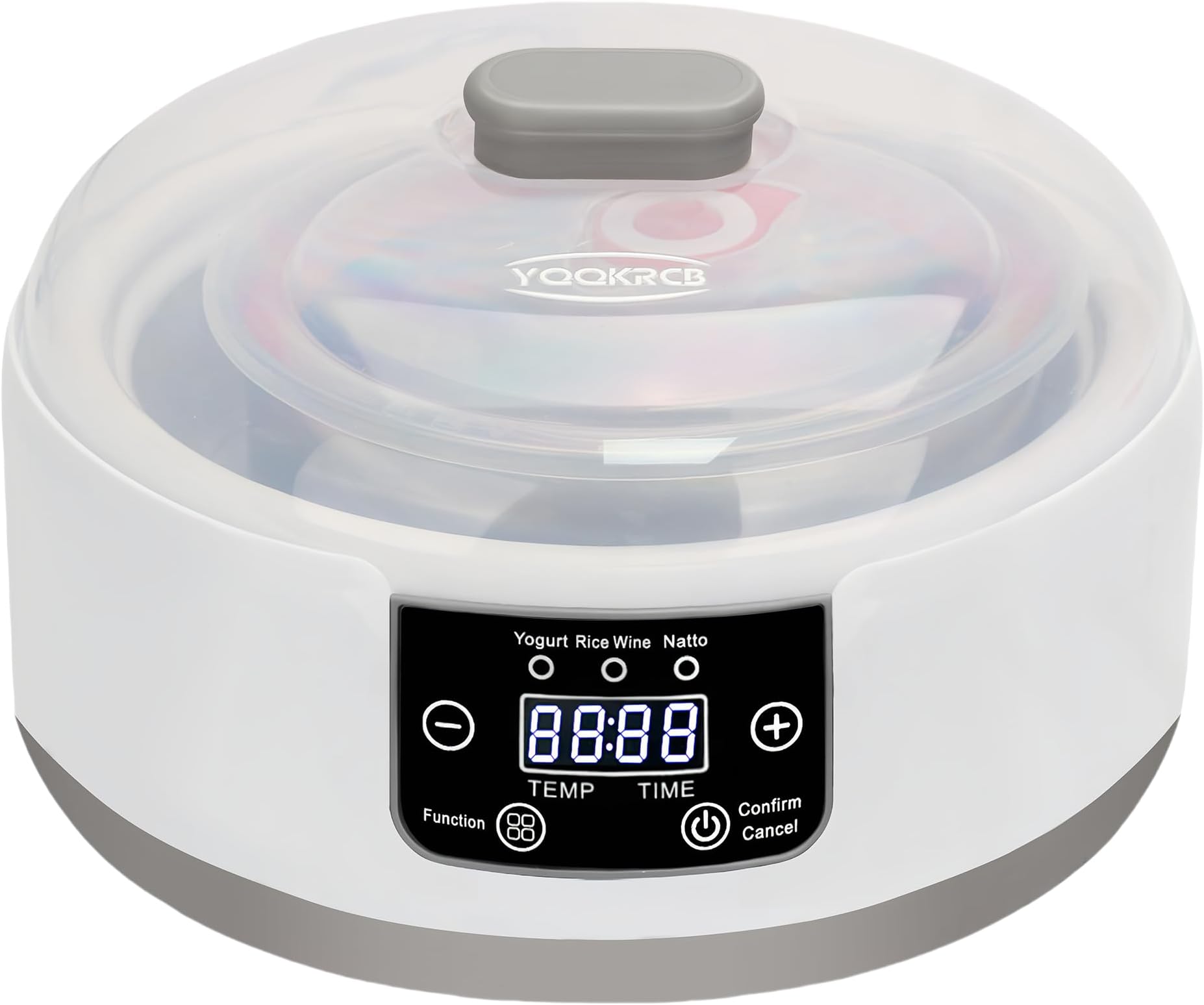 Automatic Yogurt Maker with Adjust Temp(32°C-45°C/90°F-113°F)&Time(1-42h) Compatible 110V-240V,BPA-free,Celsius Increment,Real-time Hour Countdown,LED Display,304 Stainless Steel Inner Bowl(1.3 Quart)
